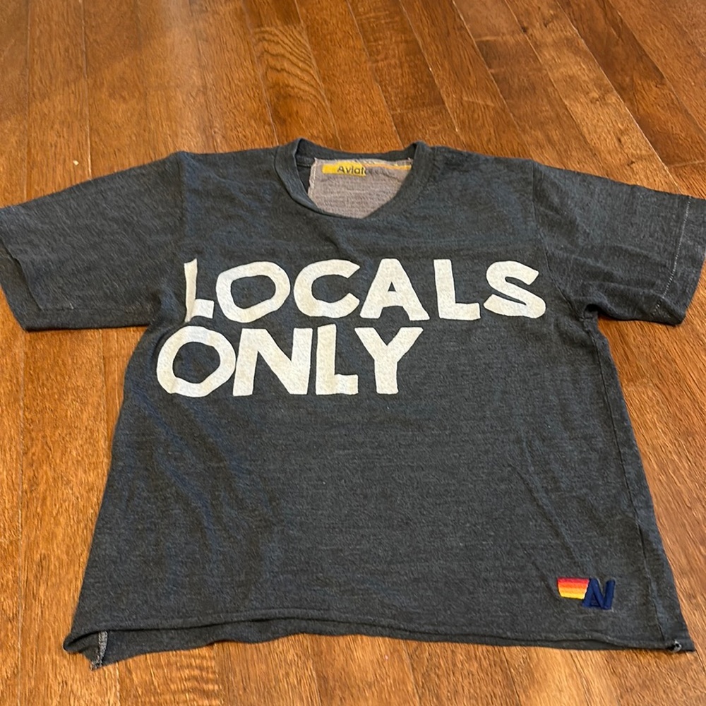 Preowned Aviator Nation boyfriend crop tee XS